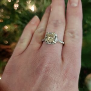 1 Carat Pinkish Brown diamond  engagement ring
